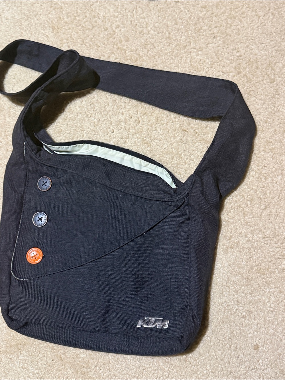 Ogio with KTM racing accent Black Messenger Bag with Button Detail